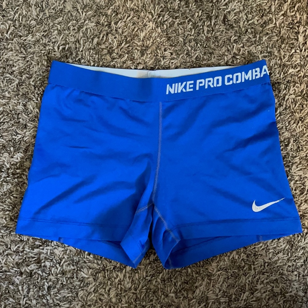 Blue Nike Pro Combat Shorts Large